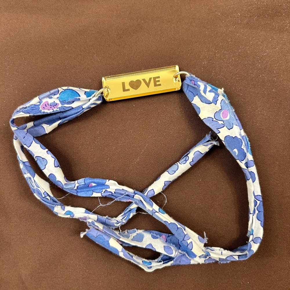 Stoney clover lane first edition charm bracelet with liberty fabric bracelet